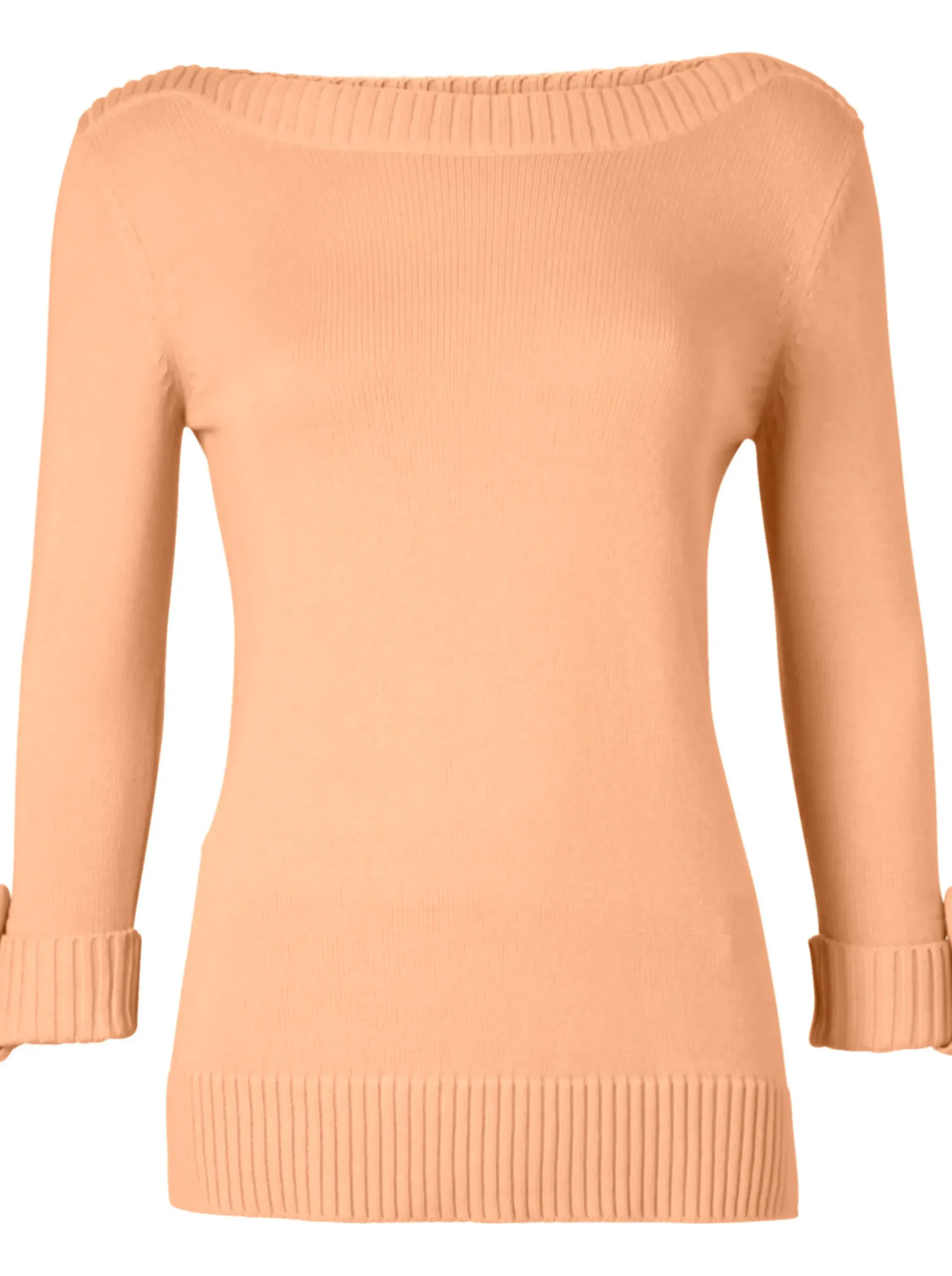 3/4 Arm-Pullover mit Zierriegel am Ärmel