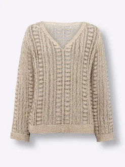 Ajourpullover aus reiner Baumwolle