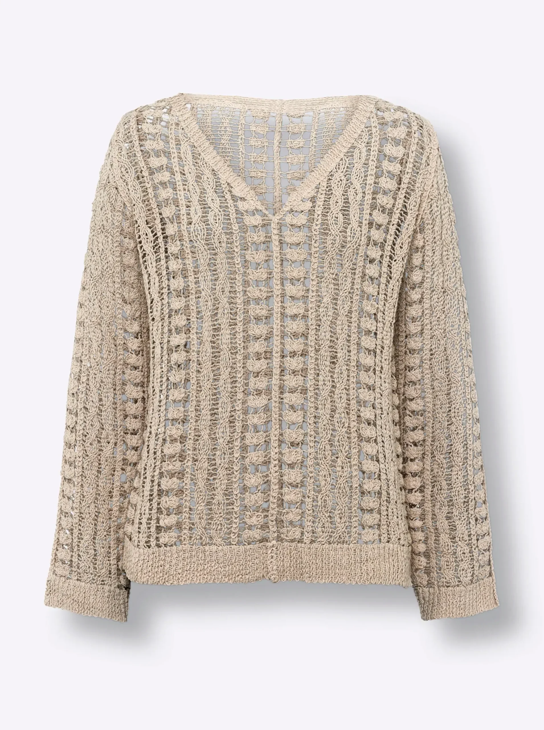Ajourpullover aus reiner Baumwolle
