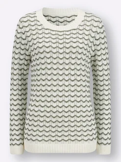 Ajourpullover mit gerippten Bündchen