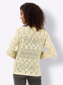 Ajourpullover mit Glanzgarn
