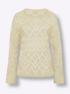Ajourpullover mit Glanzgarn