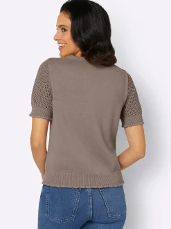 Ajourpullover mit kurzen Ärmeln