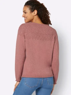 Ajourpullover mit Raglan-Ärmeln
