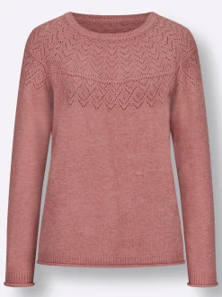 Ajourpullover mit Raglan-Ärmeln