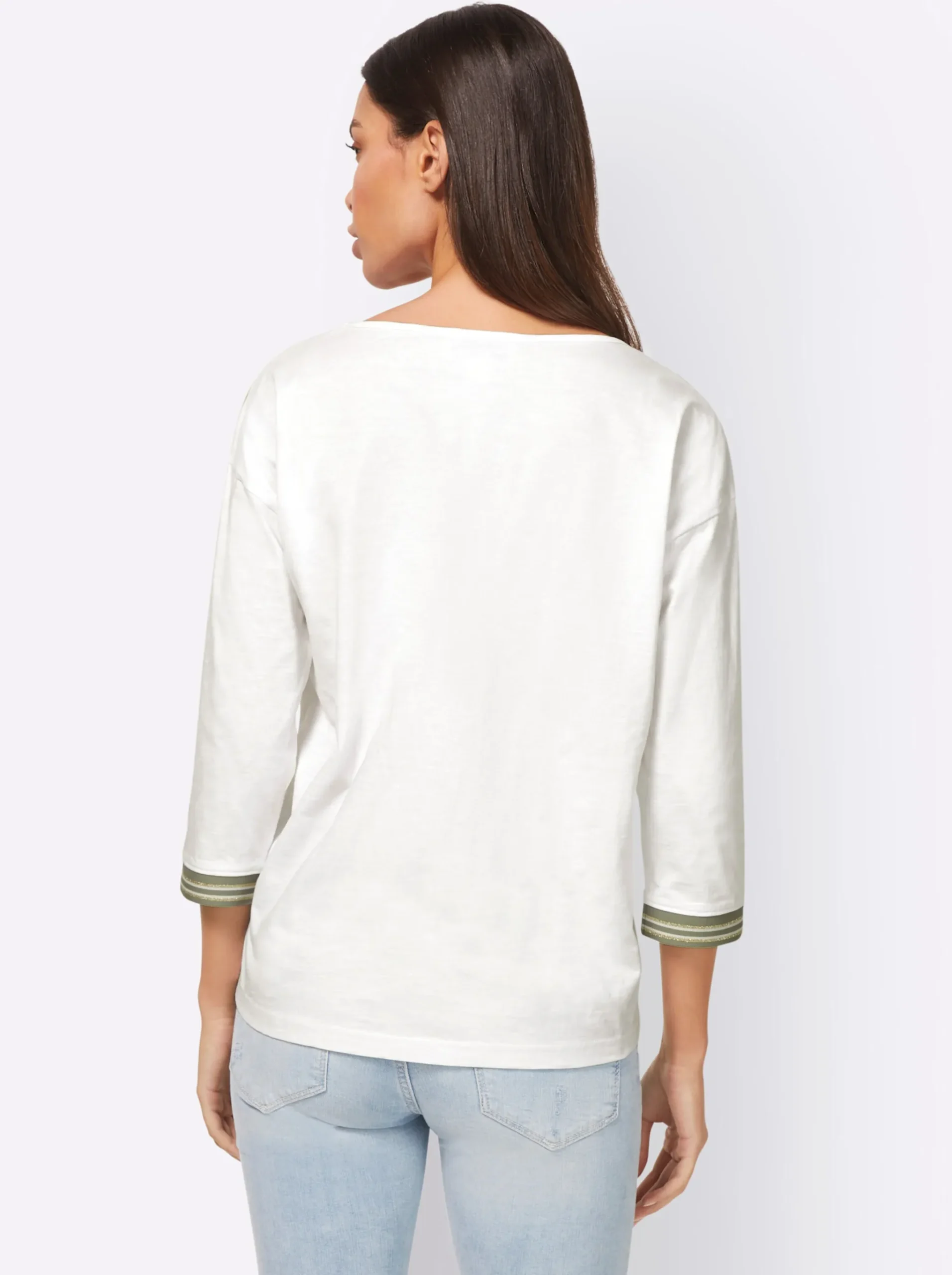 3/4-Arm-Shirt mit glänzendem Print