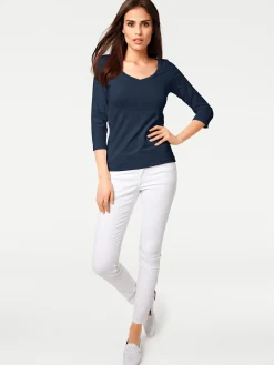3/4-Arm-Shirt mit Herz-Ausschnitt