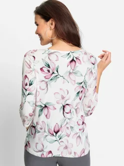 3/4-Arm-Shirt mit herzförmigem Ausschnitt