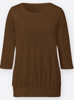 3/4-Arm-Shirt mit hohem Saum-Bündchen