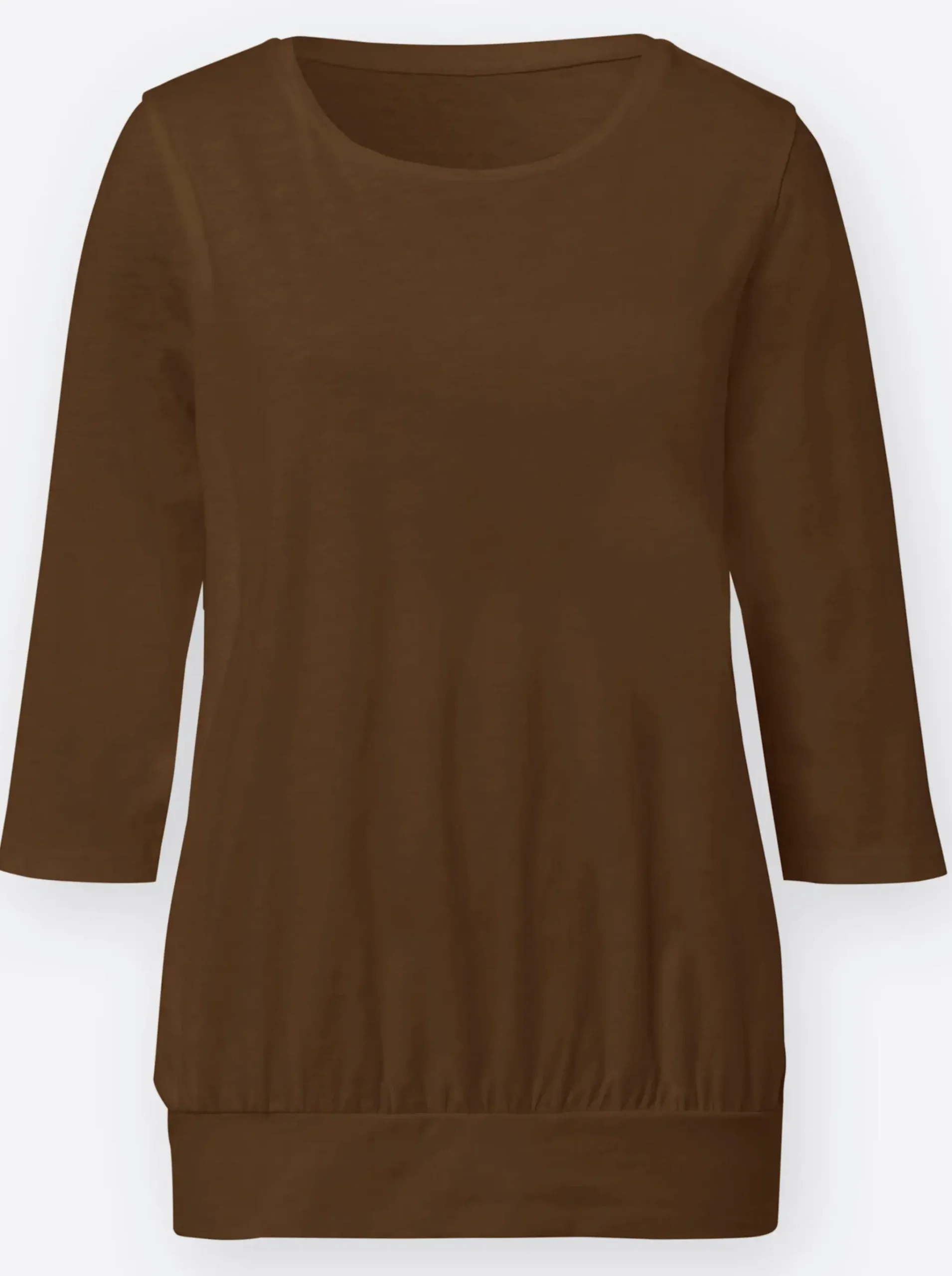 3/4-Arm-Shirt mit hohem Saum-Bündchen
