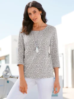 3/4-Arm-Shirt mit Minimal-Druck