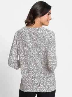 3/4-Arm-Shirt mit Minimal-Druck