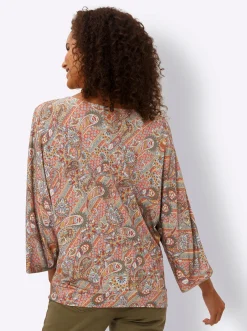 3/4-Arm-Shirt mit Paisley-Muster