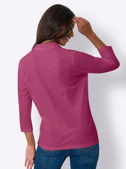 3/4-Arm-Shirt mit Polokragen