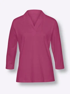 3/4-Arm-Shirt mit Polokragen
