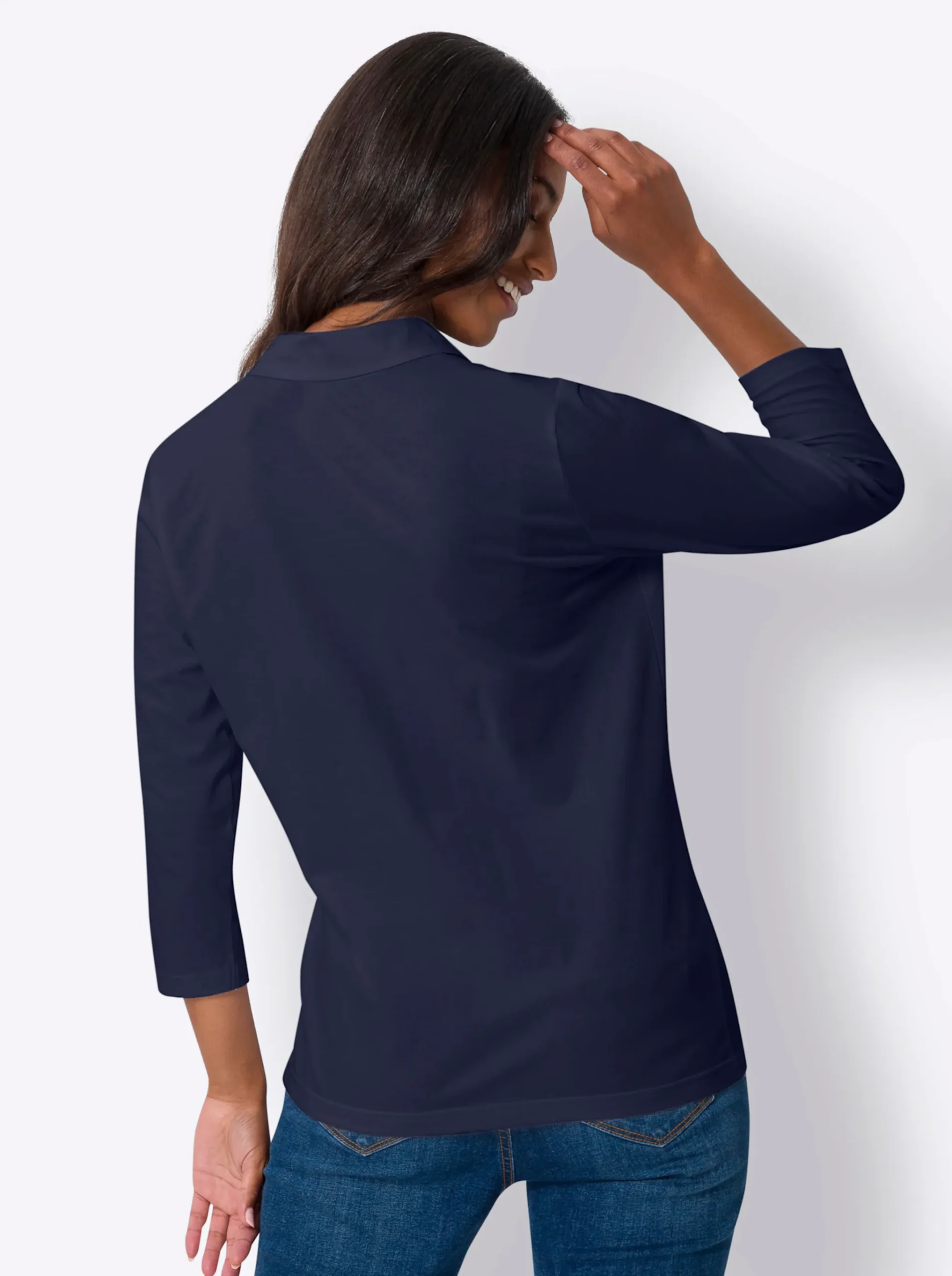 3/4-Arm-Shirt mit Polokragen