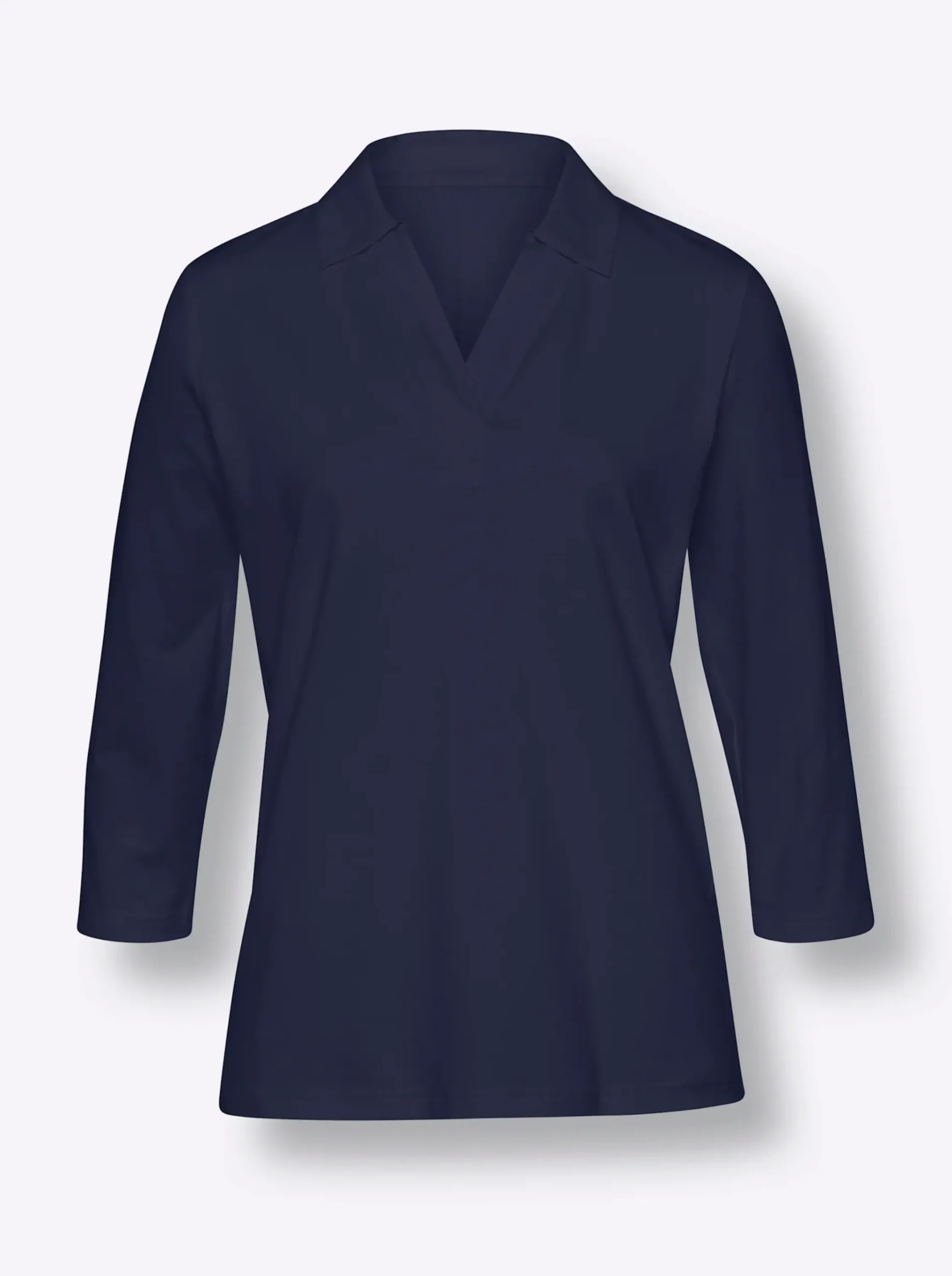 3/4-Arm-Shirt mit Polokragen