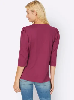 3/4-Arm-Shirt mit Raffungen
