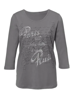 3/4-Arm-Shirt mit Rundhals-Ausschnitt