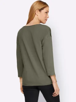 3/4-Arm-Shirt mit Stickerei-Motiv