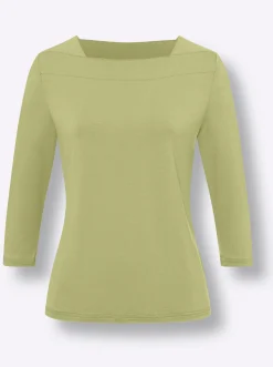 3/4-Arm-Shirt mit U-Boot-Ausschnitt