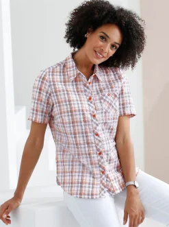 Baumwollbluse aus Seersucker
