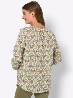 Baumwollbluse mit geflochtenen Bändern