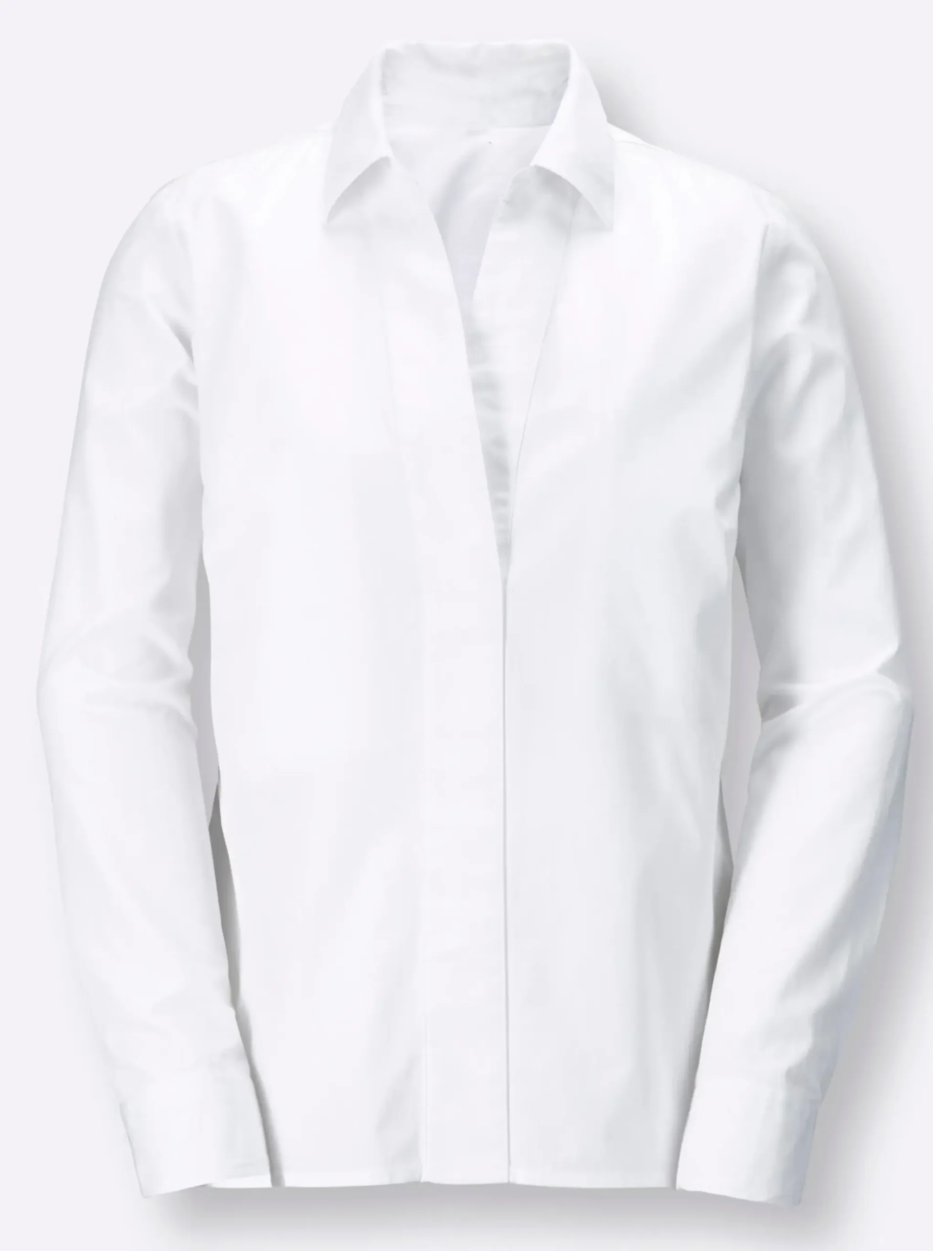 Baumwollbluse mit verdeckter Knopfleiste