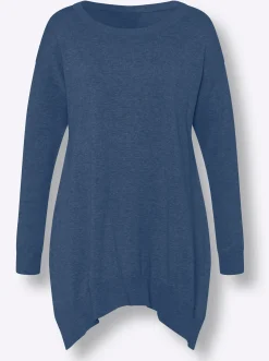 Baumwollpullover in langer Form