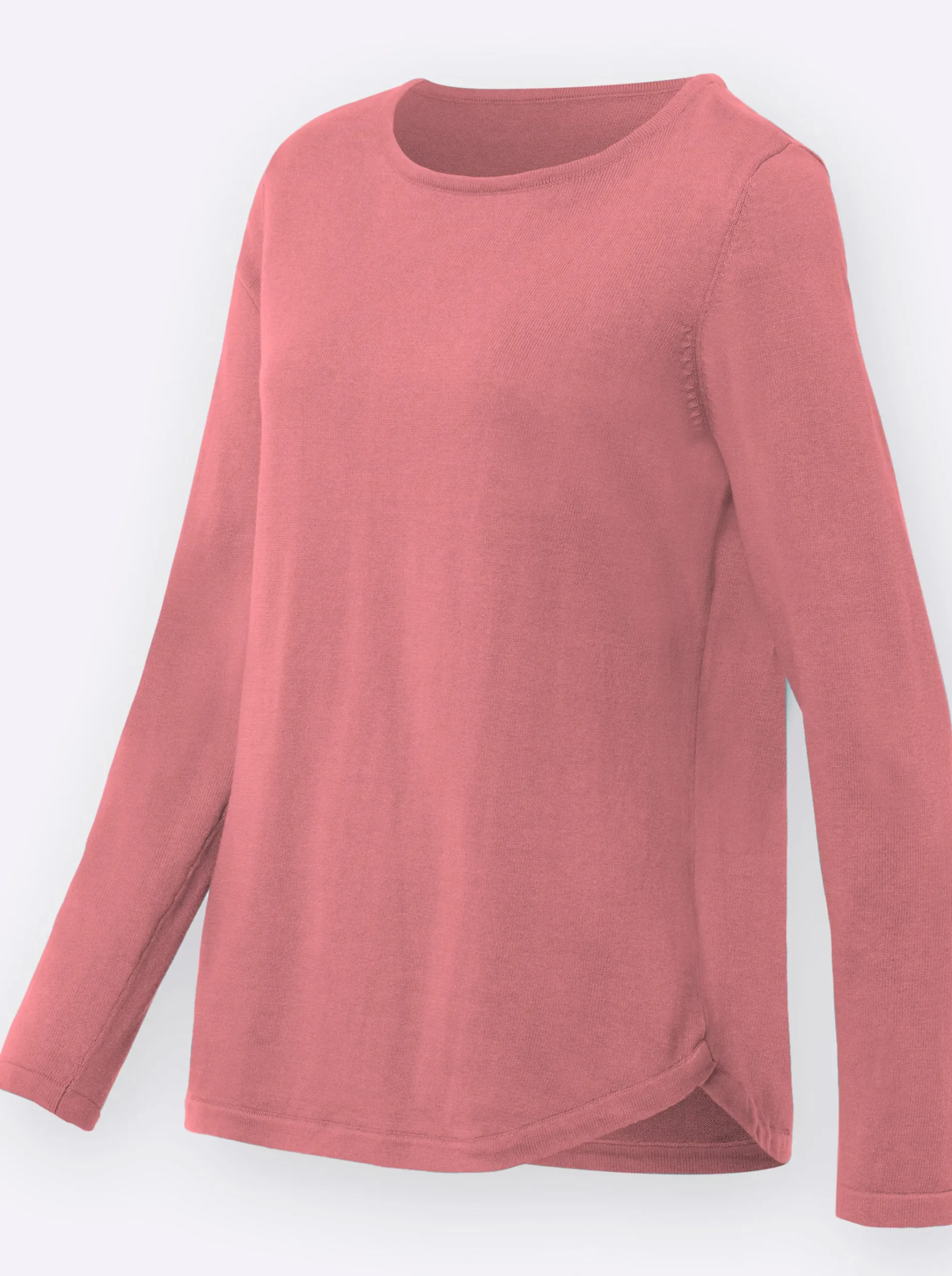 Baumwollpullover mit überlappendem Saum
