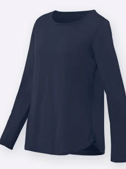 Baumwollpullover mit überlappendem Saum