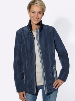 Übergangsjacke mit kontrastfarbigen Ziernähten