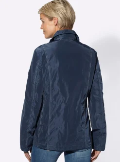 Übergangsjacke mit kontrastfarbigen Ziernähten