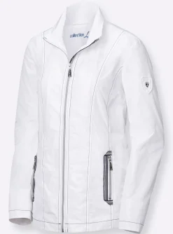 Übergangsjacke mit kontrastfarbigen Ziernähten