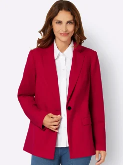 Blazer mit kontrastfarbigem Futter