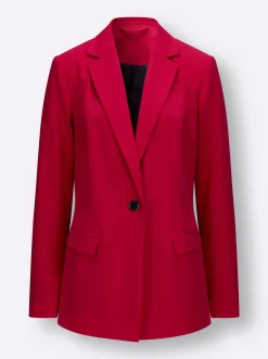 Blazer mit kontrastfarbigem Futter