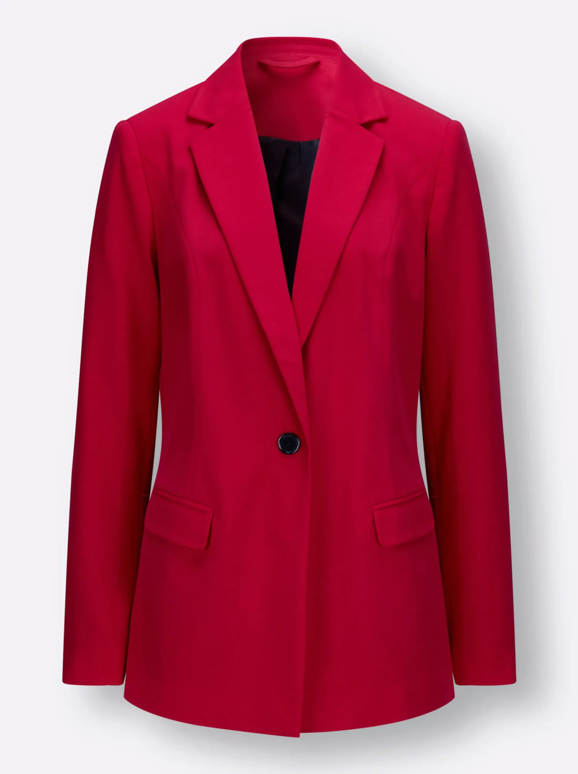 Blazer mit kontrastfarbigem Futter