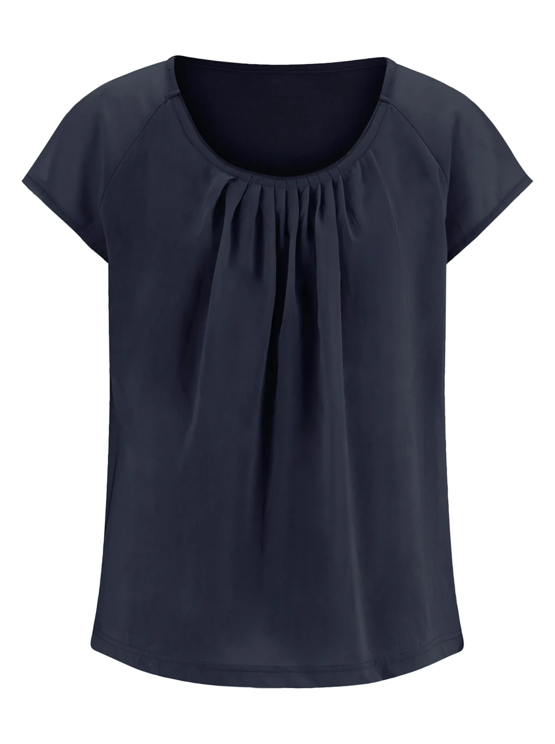 Blusenshirt im Material-Mix