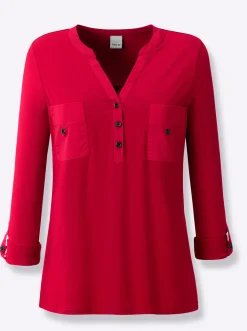 Blusenshirt mit Web-Einsätzen