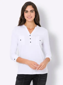 Blusenshirt mit Web-Einsätzen