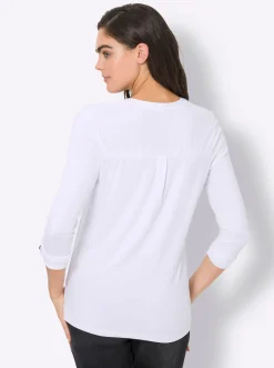 Blusenshirt mit Web-Einsätzen