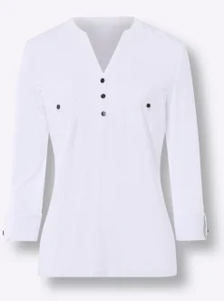Blusenshirt mit Web-Einsätzen