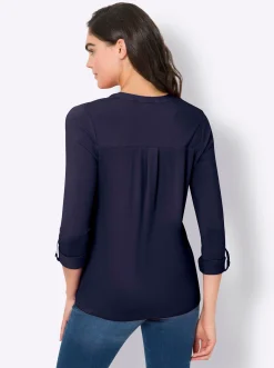 Blusenshirt mit Web-Einsätzen