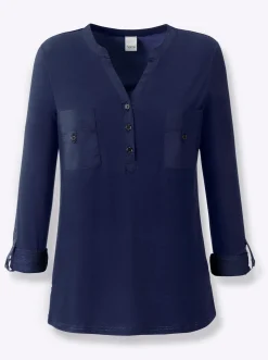 Blusenshirt mit Web-Einsätzen