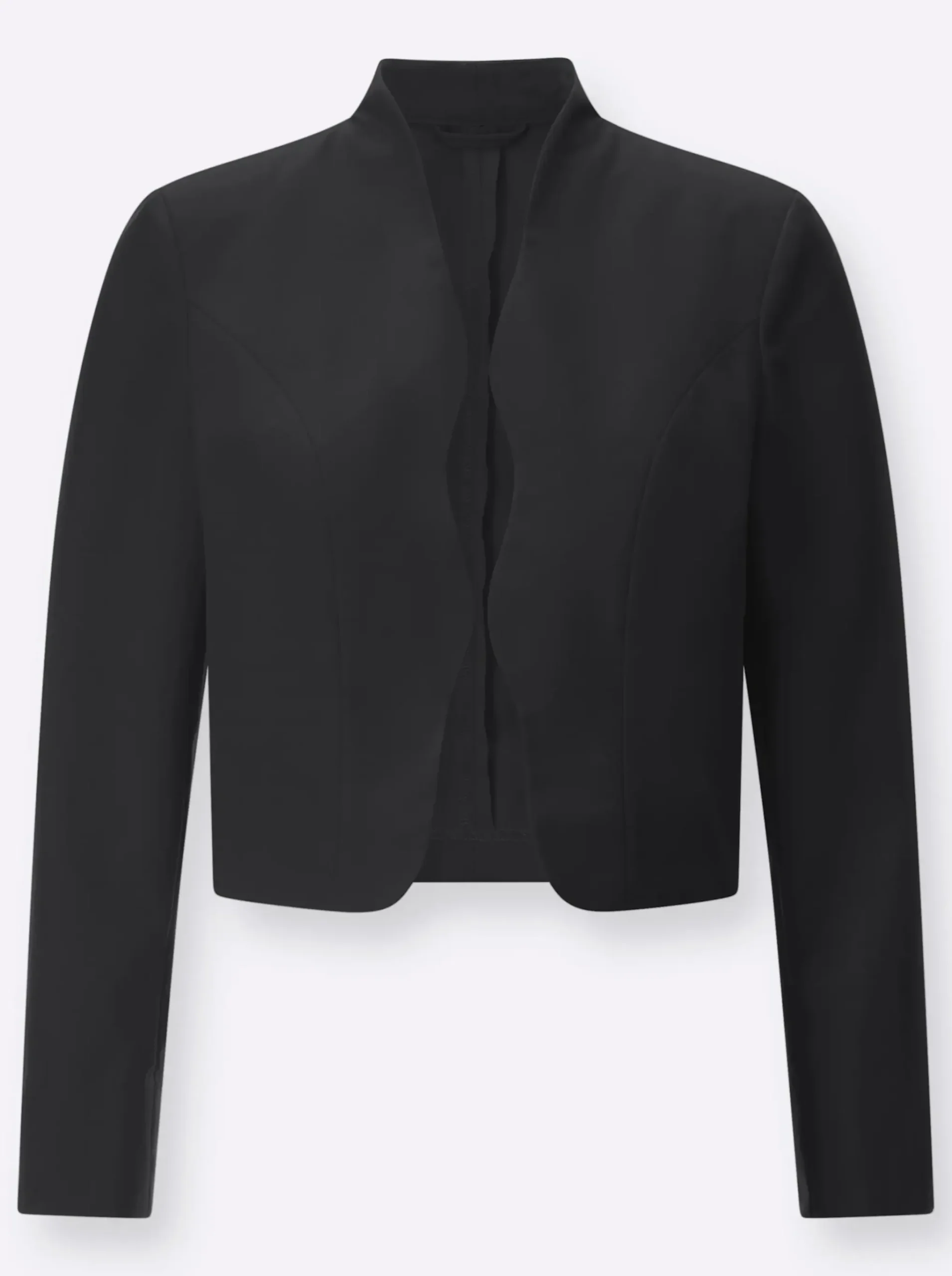 Bolerojacke mit Wellenabschluss, Stehkragen