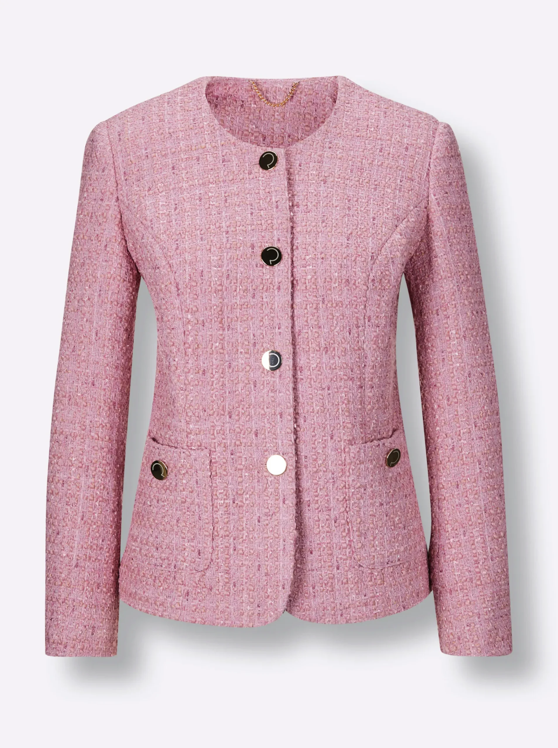 Bouclé-Blazer mit 30% Wolle
