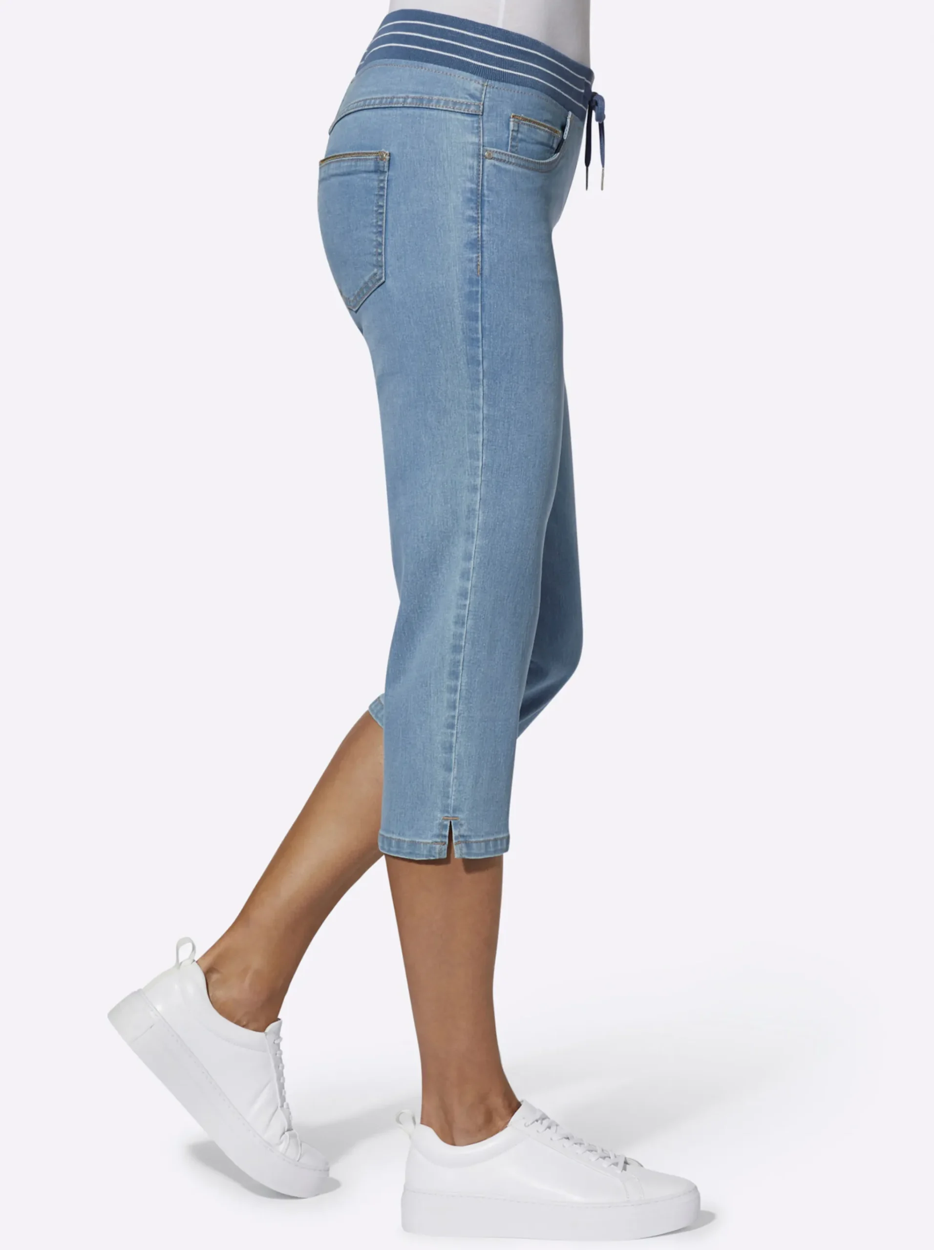 Caprijeans mit Rundum-Dehnbund