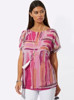 Chiffonbluse mit eingenähtem Top