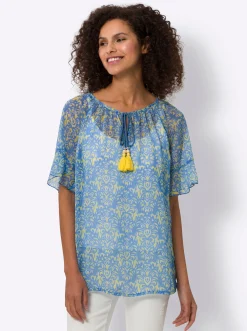 Chiffonbluse mit Ornamentmuster