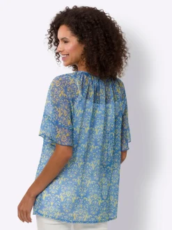 Chiffonbluse mit Ornamentmuster